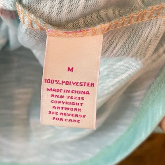 Leoma Lovegrove Sz M Orange Green Swimming Turtle Design Long Sleeve T-Shirt - Picture 10 of 10